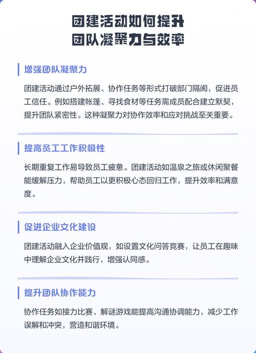 如何通过团建活动凝聚团队，有效提升工作效率？