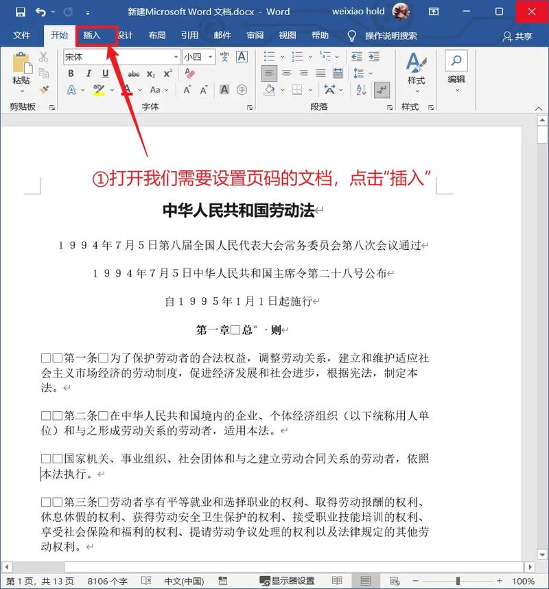 如何将Word文档中的页码改为长尾？