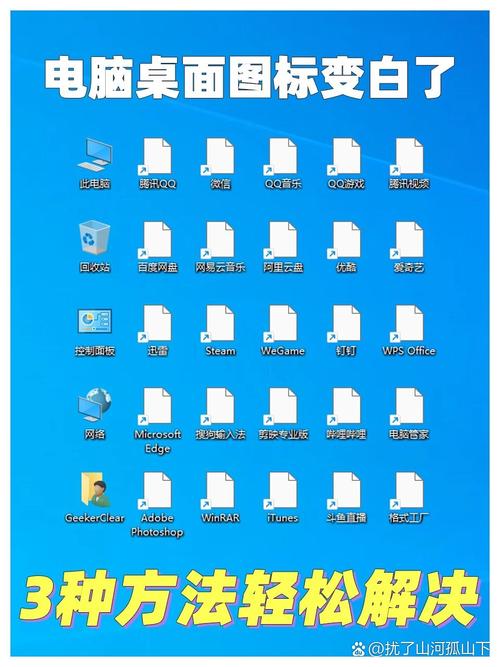 电脑快捷方式图标变成白色方块怎么办？如何恢复原来的图标？