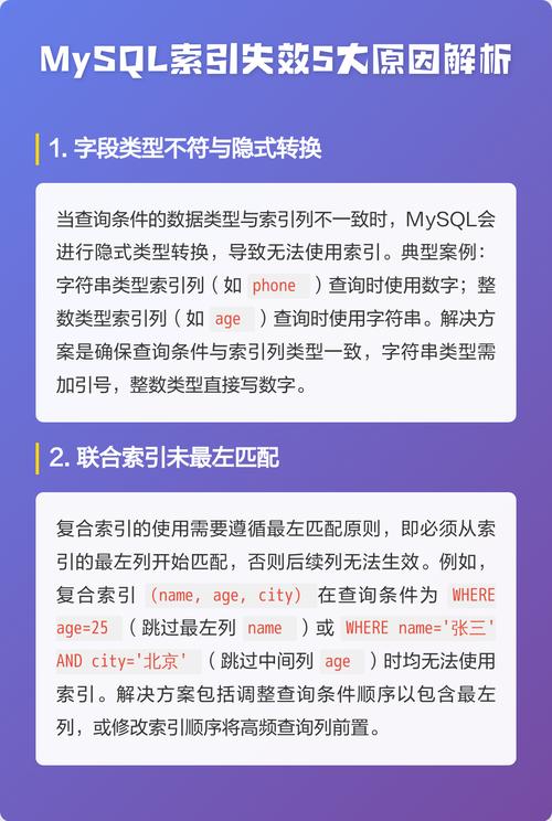 MySQL索引失效有哪些常见原因？