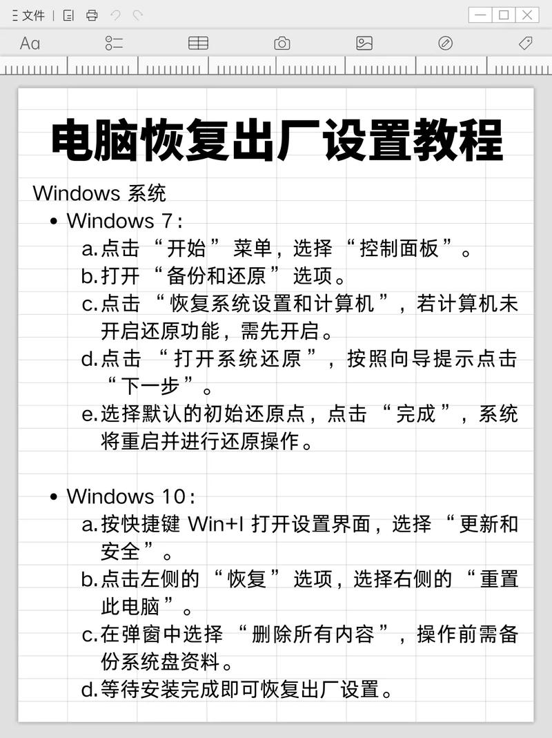 如何将Windows 7电脑恢复到出厂设置操作步骤详细教程？