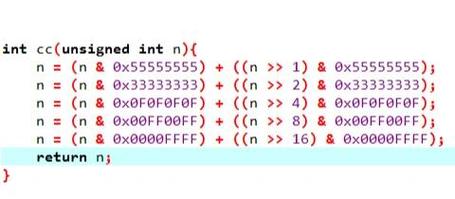 如何快速统计任意二进制数中1的个数？