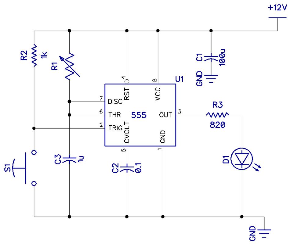 使用NE555芯片构建的延时控制开关电路是怎样的？