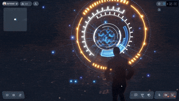 如何用Three.js实现类似脸书元宇宙3D动态Logo效果的长尾词动态展示？