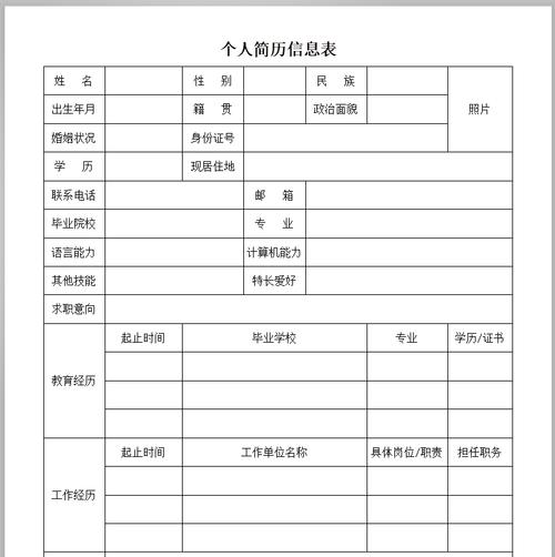 这个表单里，有哪些信息需要我了解？