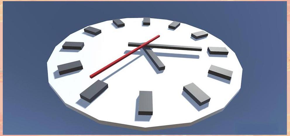 Unity3D中如何实现时钟与钟表小组件的精确同步显示？