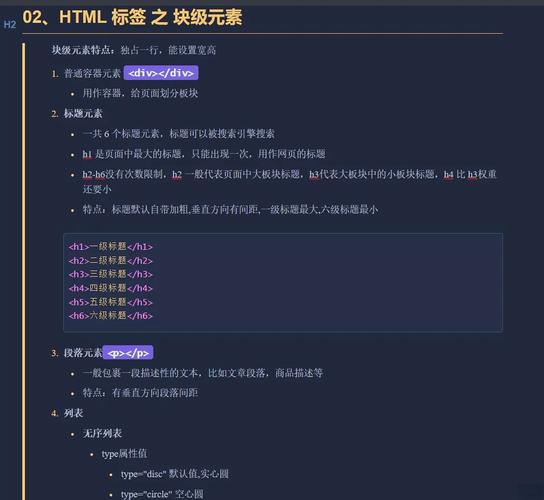 常见的块级元素和行内元素有哪些用法？