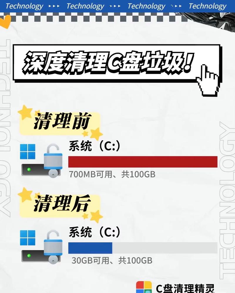 c盘满了怎么彻底清理删除所有垃圾文件？