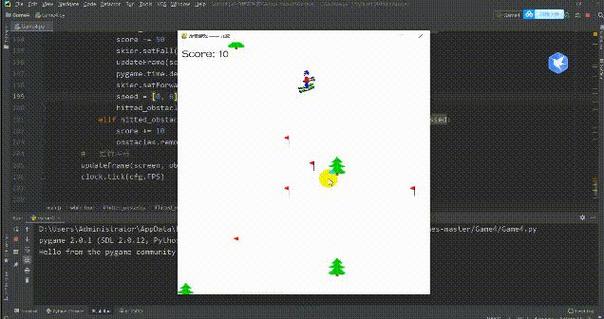 如何用Python编写滑雪者小游戏程序？