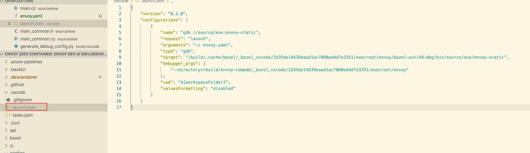 如何利用vscode Container进行envoy的调试开发？
