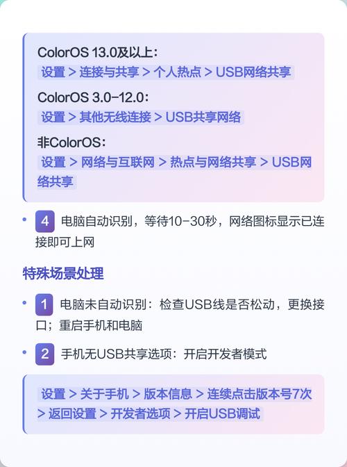 手机如何通过USB共享网络连接电脑上网？