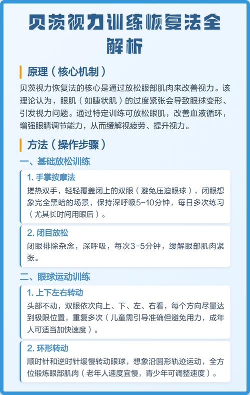 如何通过简单易用的贝茨训练法调节睫状肌，进行近视恢复训练？