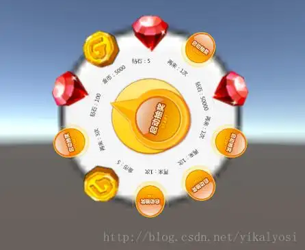 Unity 2017中如何用UGUI构建一个大型旋转抽奖界面？