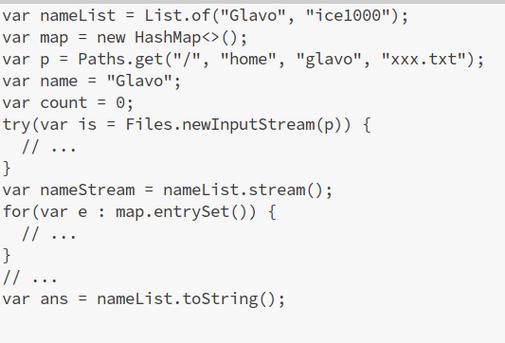 Java 10局部变量推断中，如何通过var关键字在方法参数中实现类型推断？