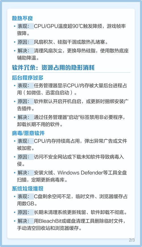 笔记本电脑卡顿可能是由哪些具体原因引起的？