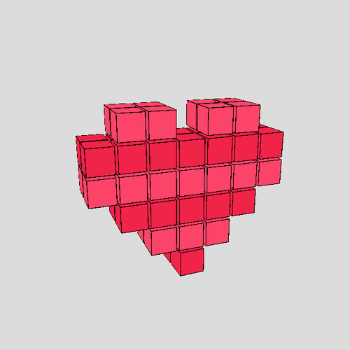 p5.js如何实现旋转爱心图案的动态效果？