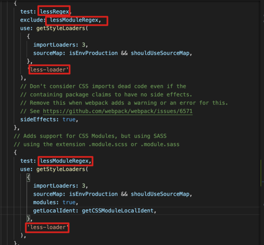 如何在不使用额外包的情况下，让create-react-app项目支持less？