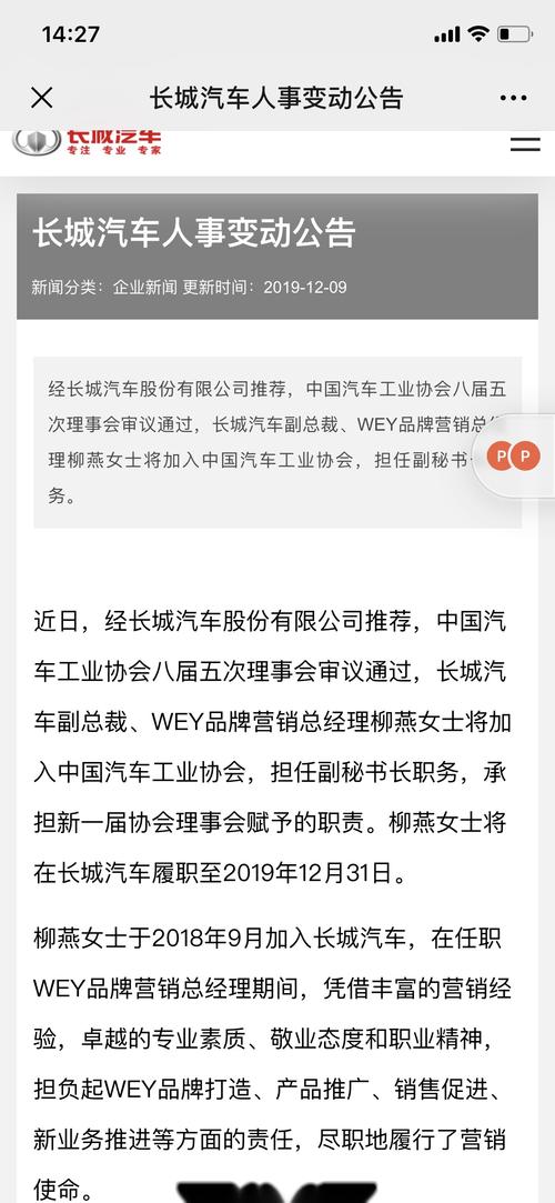 柳燕加盟长城任副总裁兼WEY品牌营销总，她将如何开启WEY品牌营销新篇章？