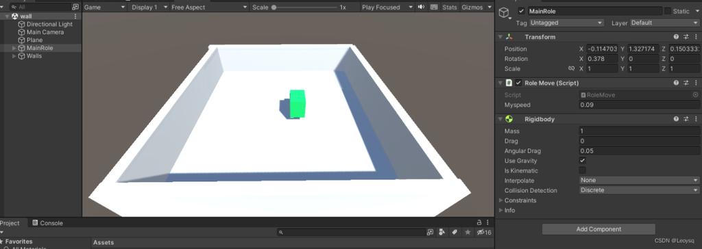 Unity中如何通过WASD键控制物体进行移动？