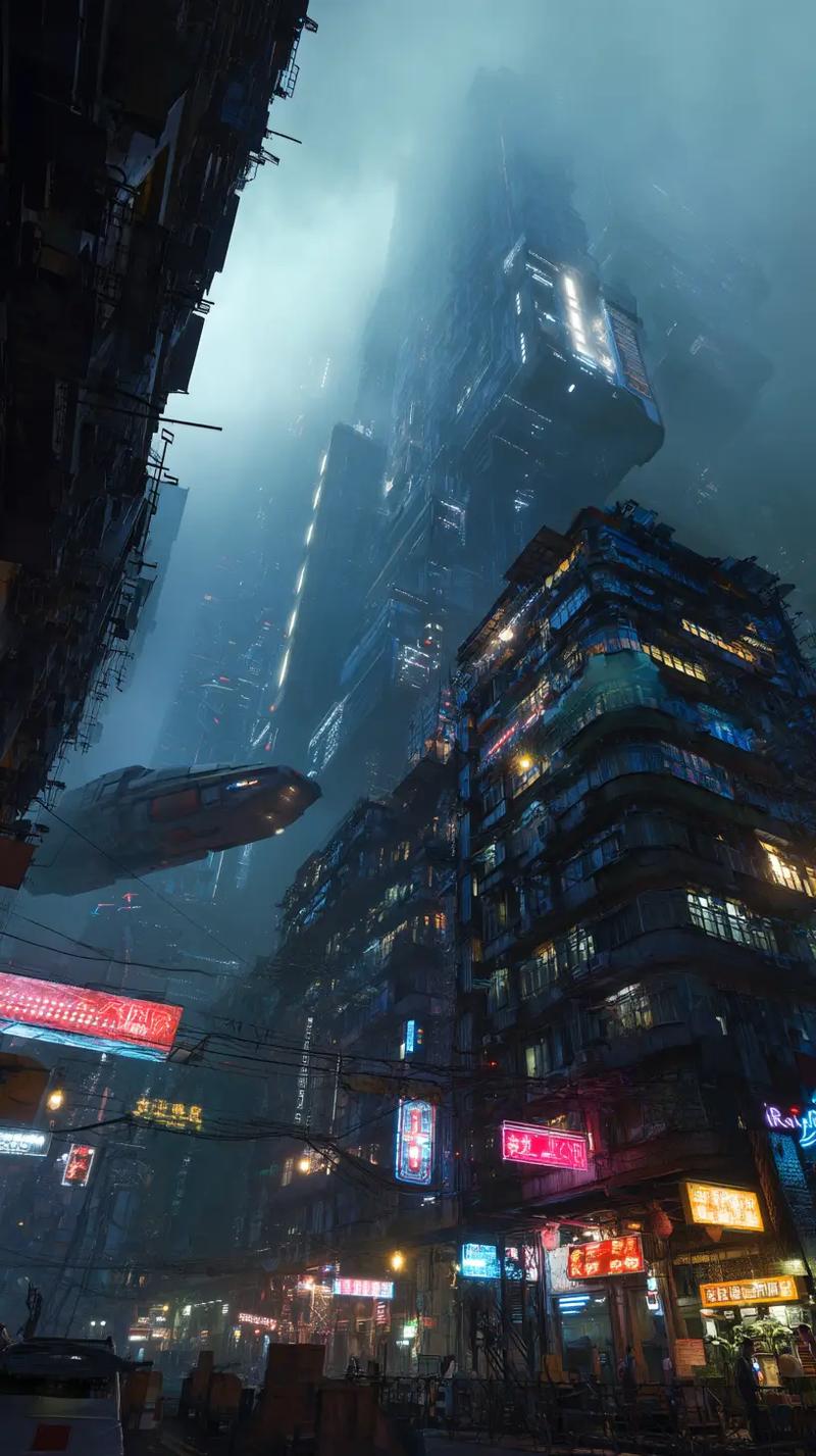 如何构建赛博朋克与未来主义视觉风格的科技感背景图？