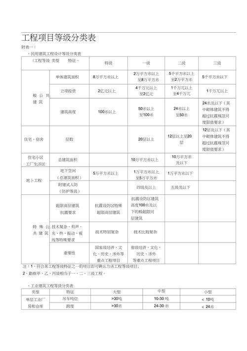 如何将项目按照等级划分为一类、二类和三类？
