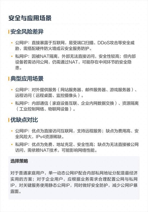 如何通过区分公网IP与私有IP来有效增强网络安全防护措施？