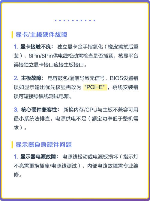 电脑显示屏无信号输入时该如何排查和解决故障？