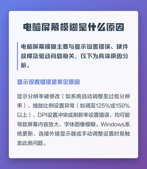 电脑显示器模糊不清是什么原因导致的解决方法有哪些？