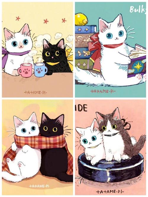 清新陶冶，可否欣赏可爱猫咪的绘画艺术？