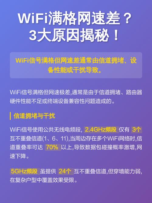 为什么WiFi信号满格但网速依然很慢？