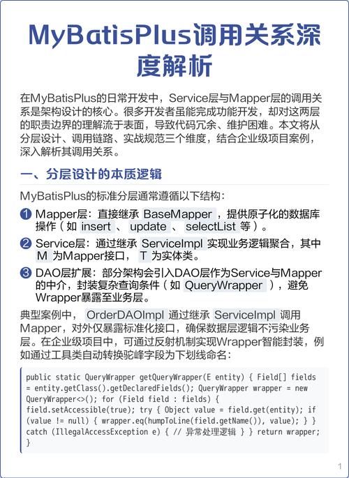 mybatis-plus中Service和Mapper如何实现高效数据操作？