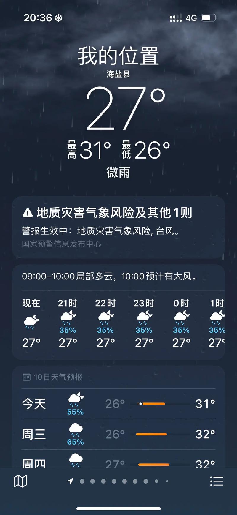 今天天气怎么样？有没有可能下雨呢，weather.php？