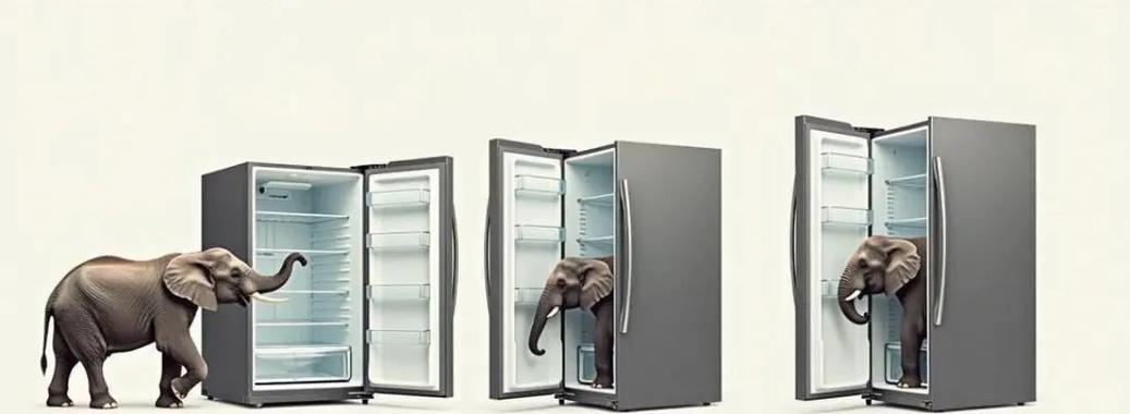 大象装冰箱模板方法模式具体分几步操作？