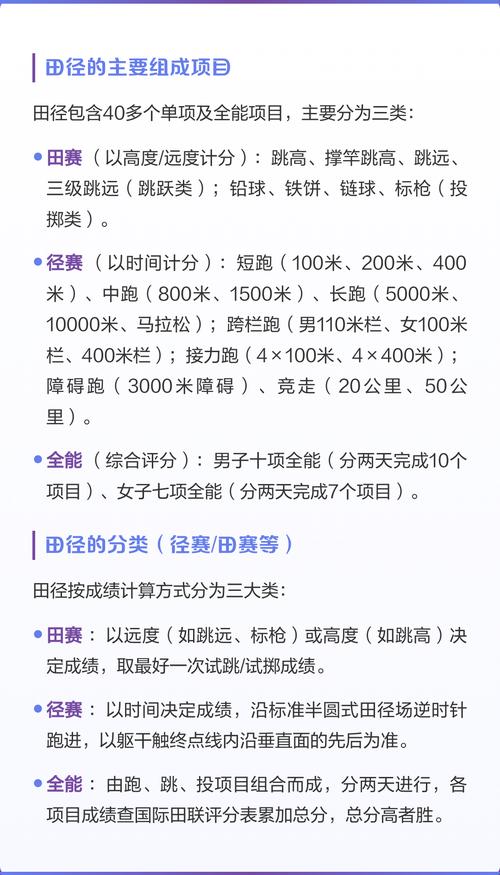 田径有哪些具体项目名称的区别？