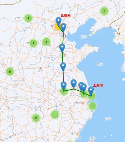 百度地图能帮我计算一下从北京到上海的直线距离是多少呢？