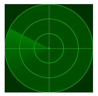 如何通过WPF技术精确绘制动态雷达扫描图？