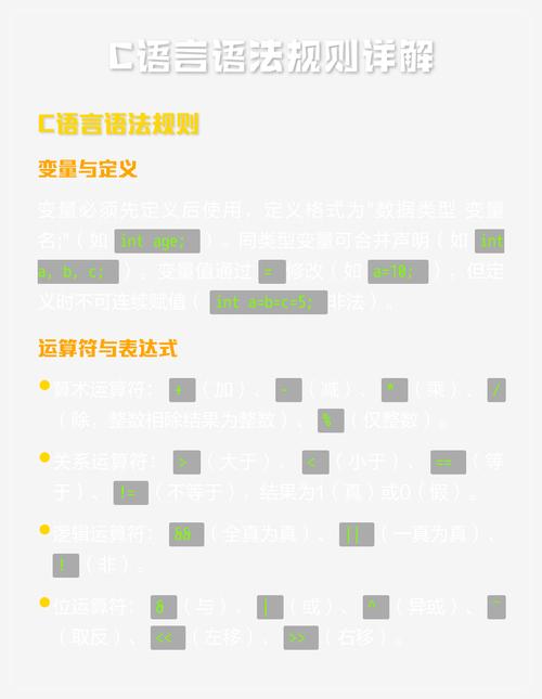 C语言表达式语法规则有哪些具体细节？