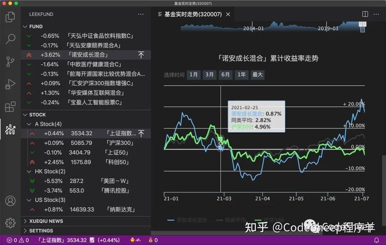 如何在VSCode插件中查看实时股票和基金信息？