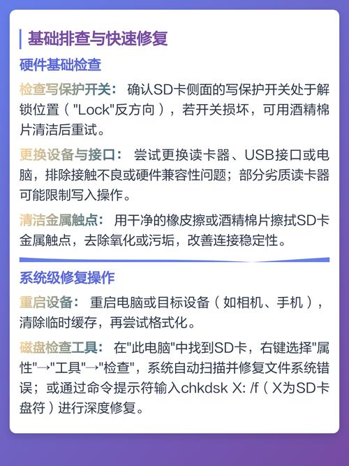 SD卡提示无法完成格式化，有哪些方法可以解决？