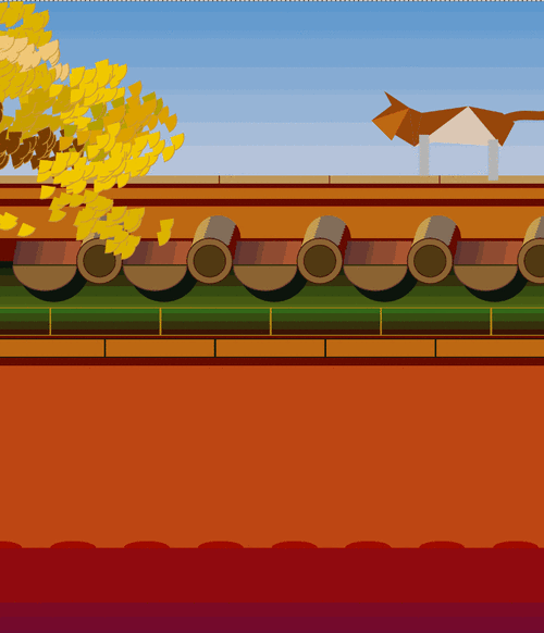 p5.js如何改写故宫橘猫赏秋动画，实现长尾词效果？