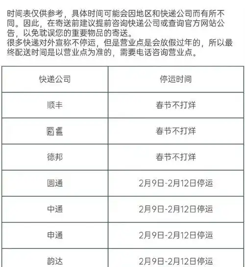 2024年邮运具体时间表和夜间是否停运的情况是怎样的？