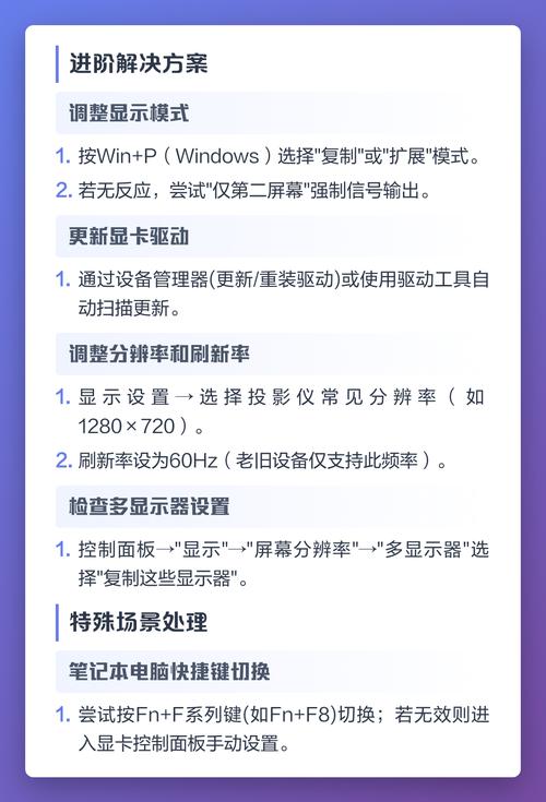 电脑连接投影仪后无信号,如何排查并解决连接问题?