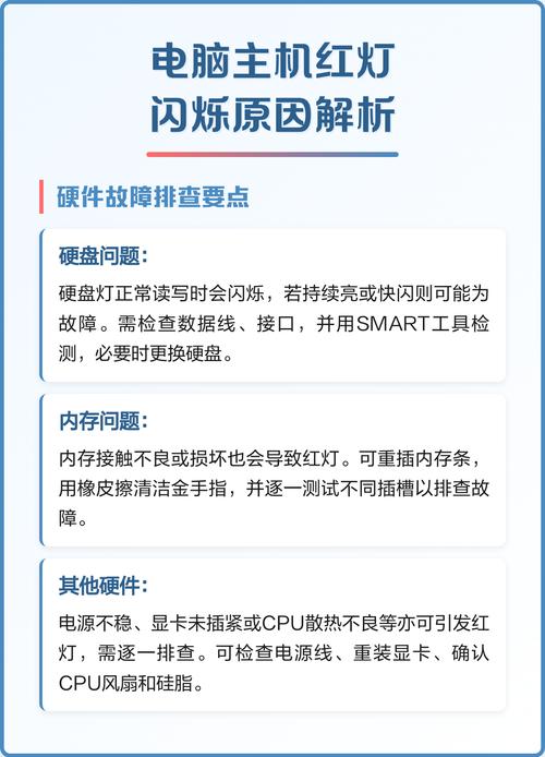电脑主机为什么总是频繁闪红灯，这是不是意味着出现了什么故障？