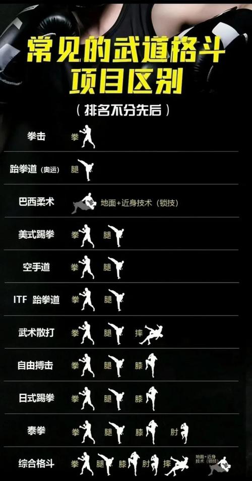 自由搏击在哪些规则和技巧上与拳击、跆拳道等运动项目存在显著差异？