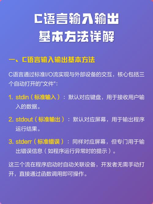 C语言基础学习，如何深入理解输入输出流及其应用细节？