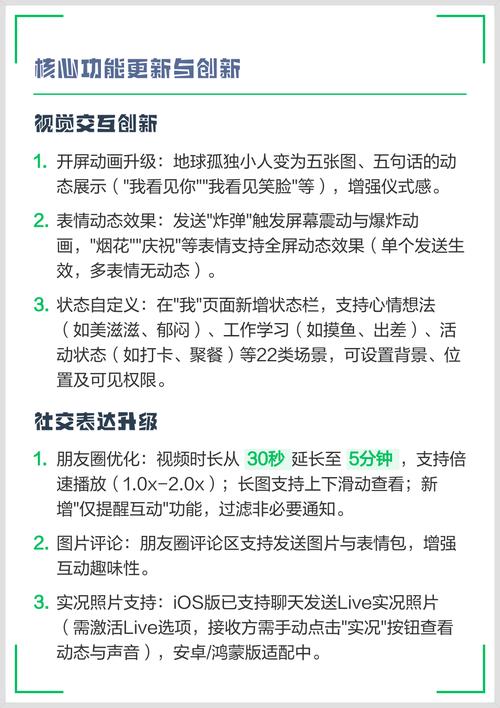 微信8.0新功能具体有哪些亮点和改进？