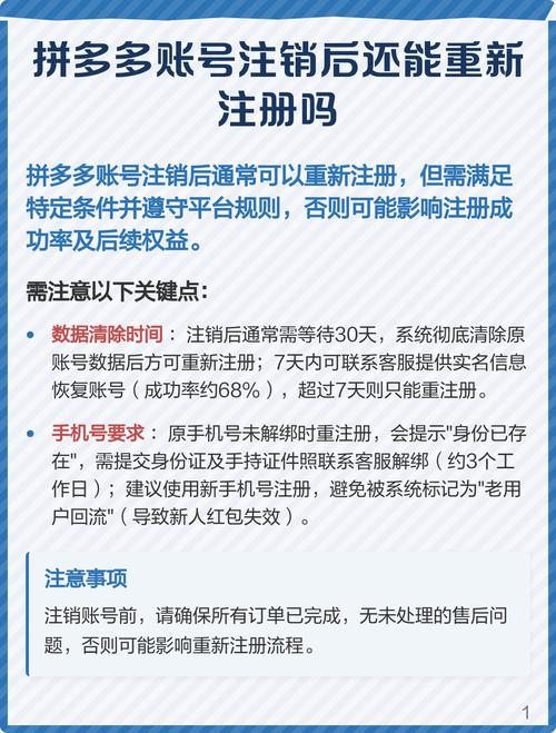 拼多多账号注销后多久可以重新注册新账号？