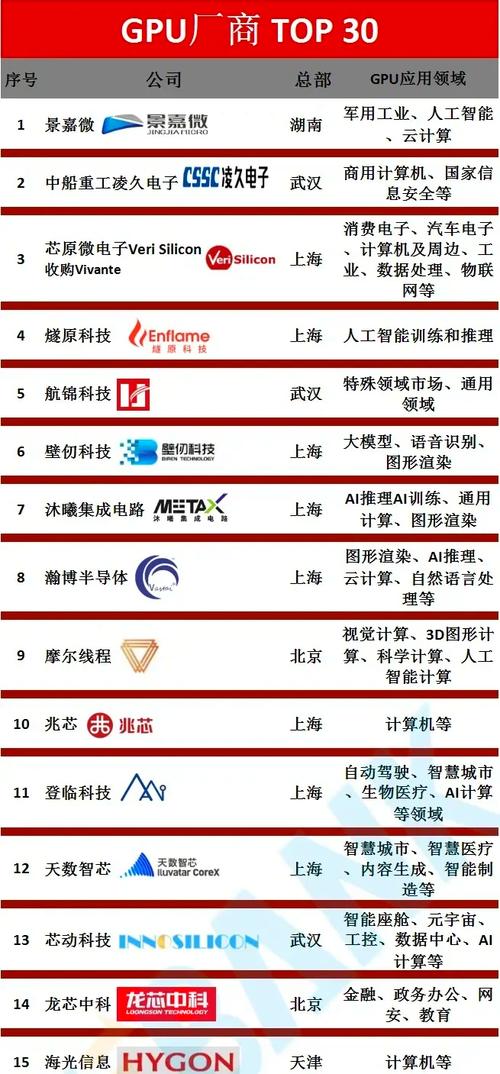国内有哪些GPU厂商的产品在市场上分布广泛？