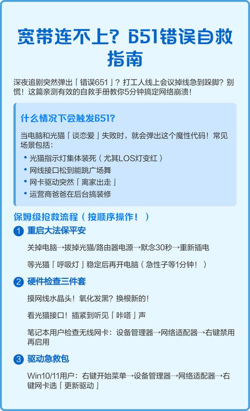 宽带错误651如何快速排查并解决？