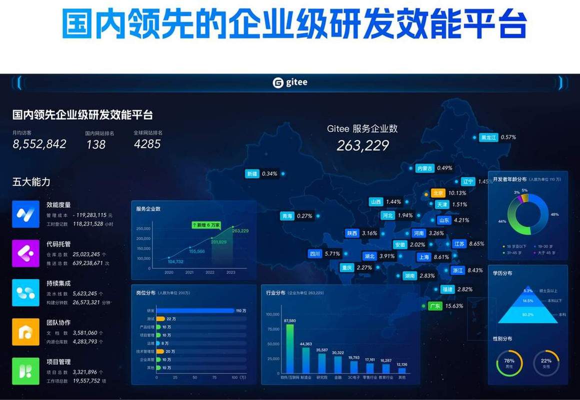哪家公司开发了码云和Gitee这样的代码托管平台？